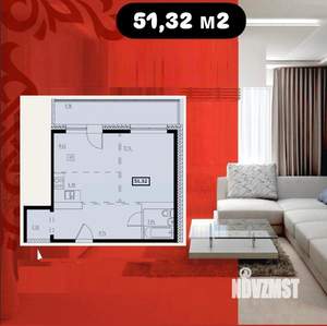 2-к квартира, сданный дом, 51м2, 6/10 этаж