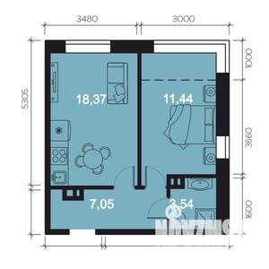2-к квартира, вторичка, 43м2, 6/8 этаж