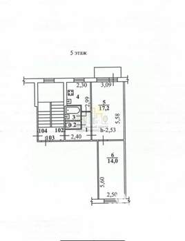 2-к квартира, вторичка, 44м2, 5/5 этаж