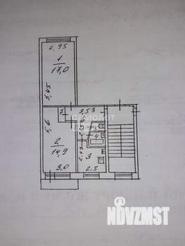 2-к квартира, вторичка, 47м2, 3/5 этаж