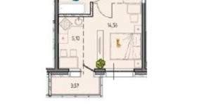 1-к квартира, строящийся дом, 32м2, 13/18 этаж