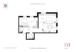 2-к квартира, строящийся дом, 71м2, 2/8 этаж