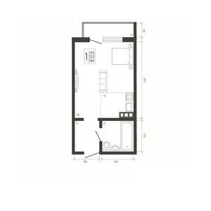 1-к квартира, вторичка, 29м2, 6/10 этаж