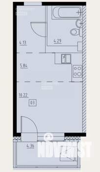 Студия квартира, вторичка, 28м2, 3/10 этаж