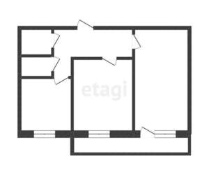 2-к квартира, вторичка, 49м2, 1/5 этаж