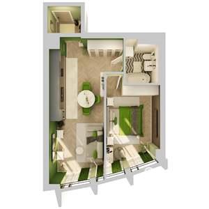1-к квартира, вторичка, 50м2, 5/7 этаж