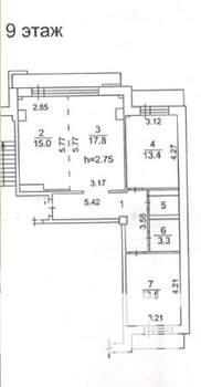 3-к квартира, вторичка, 75м2, 9/10 этаж