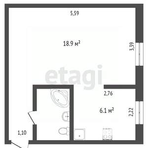 1-к квартира, вторичка, 30м2, 1/5 этаж