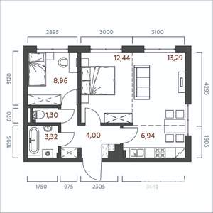 2-к квартира, вторичка, 54м2, 5/19 этаж