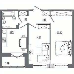 2-к квартира, вторичка, 59м2, 14/14 этаж
