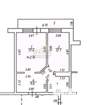 2-к квартира, вторичка, 52м2, 4/10 этаж