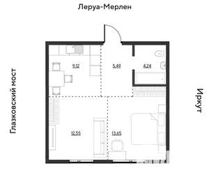 2-к квартира, вторичка, 45м2, 12/19 этаж