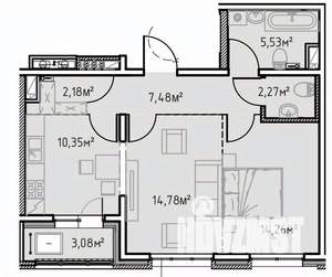 2-к квартира, вторичка, 60м2, 10/13 этаж