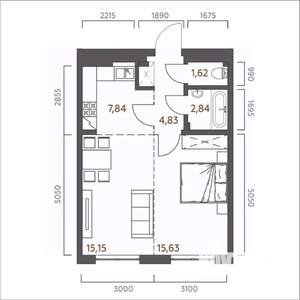2-к квартира, строящийся дом, 48м2, 6/19 этаж
