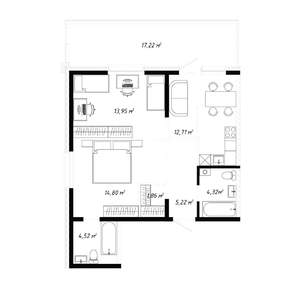 3-к квартира, вторичка, 63м2, 1/19 этаж