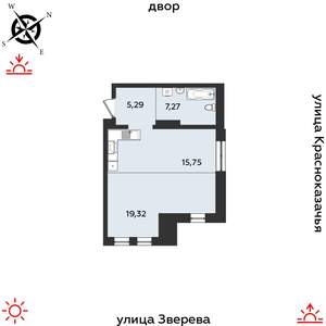 1-к квартира, строящийся дом, 48м2, 3/14 этаж