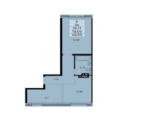 2-к квартира, вторичка, 50м2, 2/10 этаж