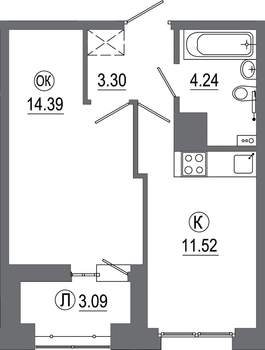 1-к квартира, вторичка, 36м2, 14/16 этаж