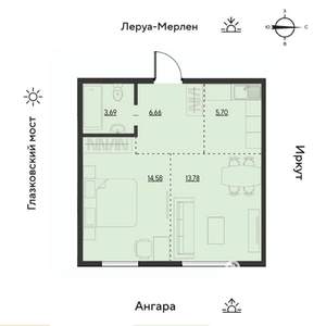 2-к квартира, вторичка, 45м2, 19/19 этаж