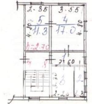 2-к квартира, вторичка, 45м2, 2/2 этаж