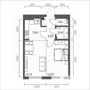 2-к квартира, вторичка, 48м2, 19/19 этаж