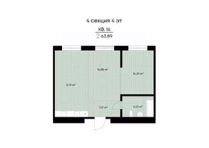 2-к квартира, вторичка, 64м2, 4/9 этаж