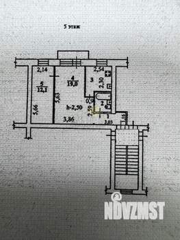 2-к квартира, вторичка, 44м2, 5/5 этаж