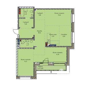 3-к квартира, вторичка, 107м2, 18/19 этаж