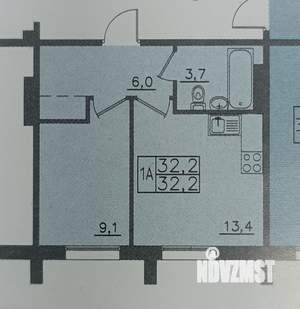 1-к квартира, вторичка, 32м2, 1/9 этаж