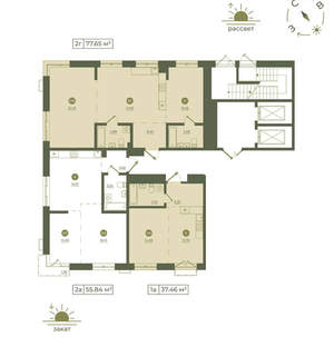 2-к квартира, вторичка, 78м2, 1/9 этаж