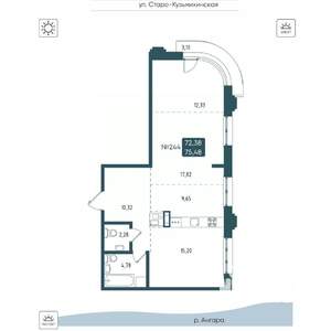 3-к квартира, вторичка, 75м2, 15/20 этаж