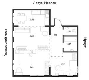 3-к квартира, вторичка, 67м2, 9/19 этаж