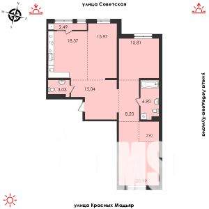 3-к квартира, строящийся дом, 111м2, 5/14 этаж