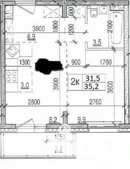 Студия квартира, вторичка, 35м2, 4/13 этаж