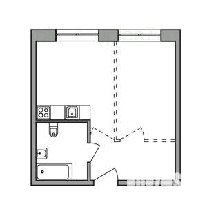 1-к квартира, вторичка, 32м2, 1/16 этаж