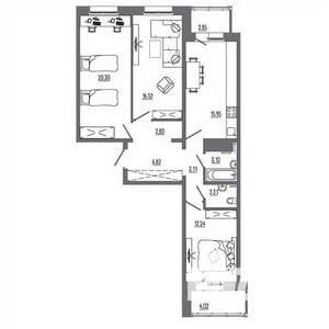 3-к квартира, вторичка, 90м2, 5/14 этаж