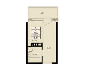 1-к квартира, вторичка, 22м2, 3/10 этаж