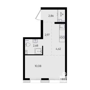 1-к квартира, вторичка, 23м2, 5/14 этаж