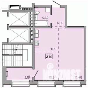 2-к квартира, строящийся дом, 56м2, 14/15 этаж