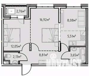 2-к квартира, вторичка, 60м2, 9/13 этаж