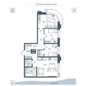 3-к квартира, вторичка, 75м2, 9/20 этаж
