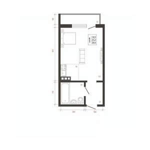 1-к квартира, вторичка, 29м2, 4/10 этаж