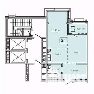 2-к квартира, строящийся дом, 59м2, 10/18 этаж