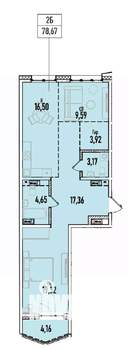 2-к квартира, вторичка, 79м2, 2/19 этаж