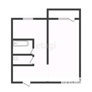 1-к квартира, вторичка, 29м2, 1/5 этаж