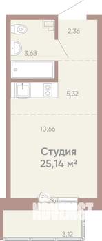 1-к квартира, вторичка, 25м2, 7/16 этаж