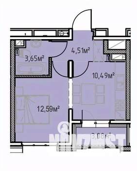 1-к квартира, вторичка, 34м2, 4/13 этаж