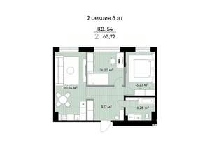 2-к квартира, вторичка, 66м2, 8/9 этаж