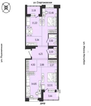 4-к квартира, сданный дом, 89м2, 4/12 этаж