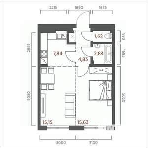 2-к квартира, вторичка, 48м2, 9/19 этаж